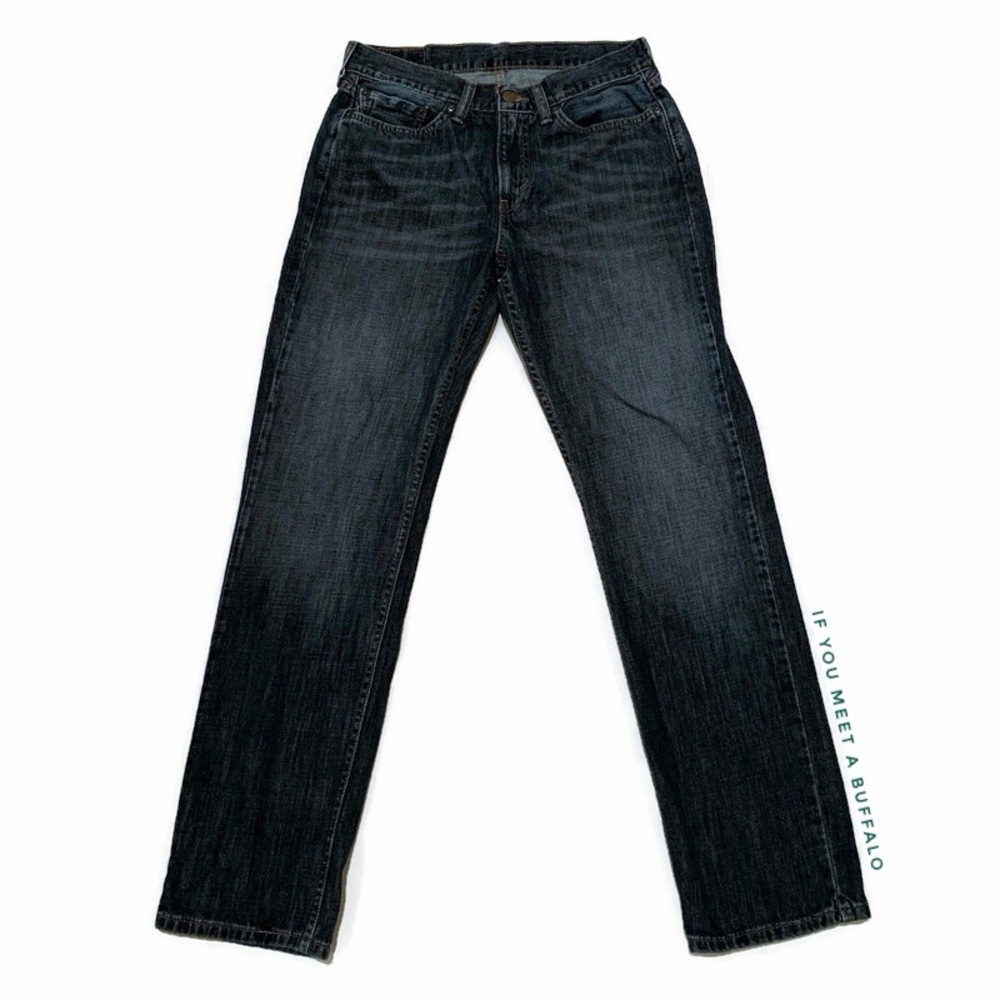 Levi's 514 Men's 31x32 Straight Fit Jeans Dark Wash Distressed 100% Cotton Denim